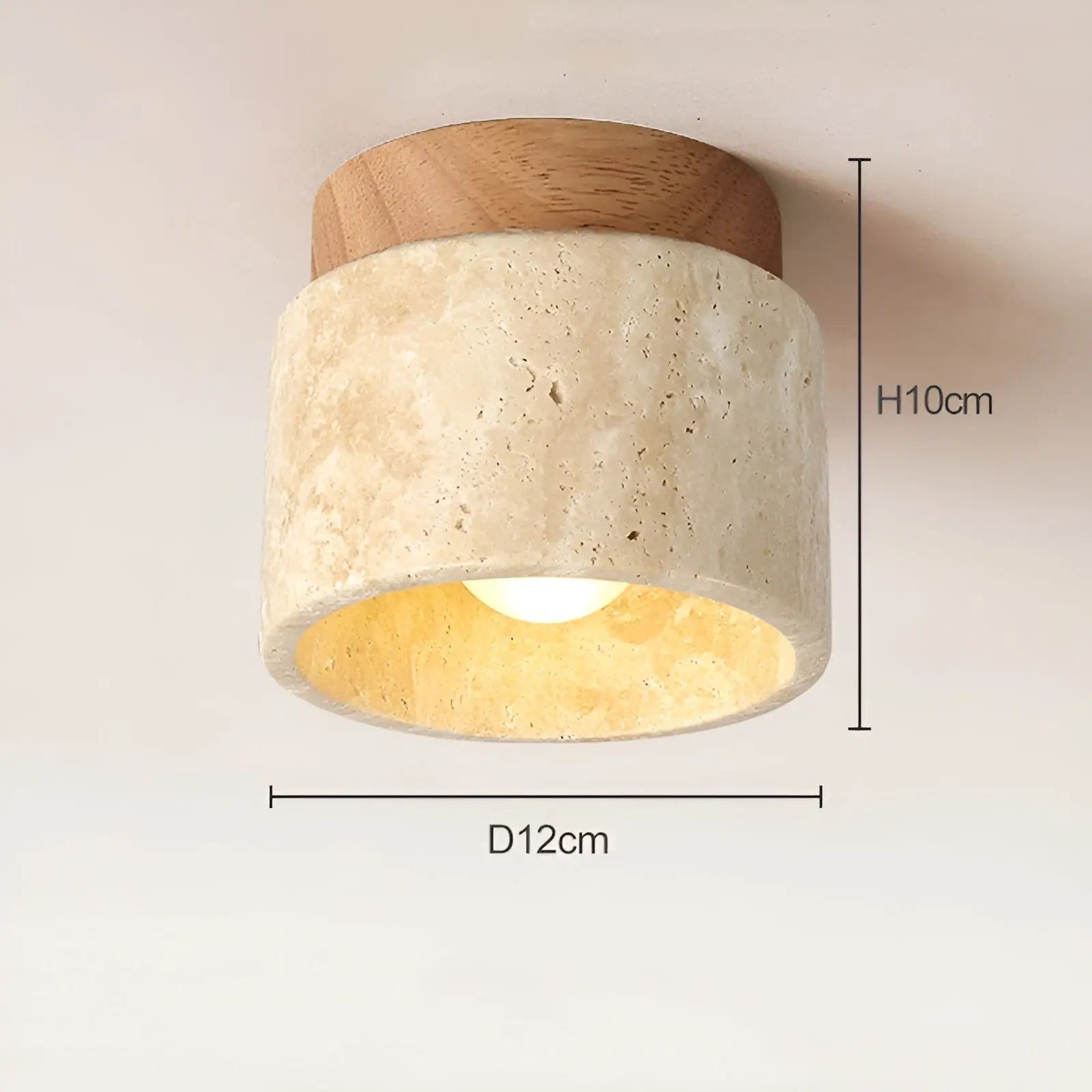 LumiZen Luxe - Japan-Inspired LED Mood Light with Travertine and Wood