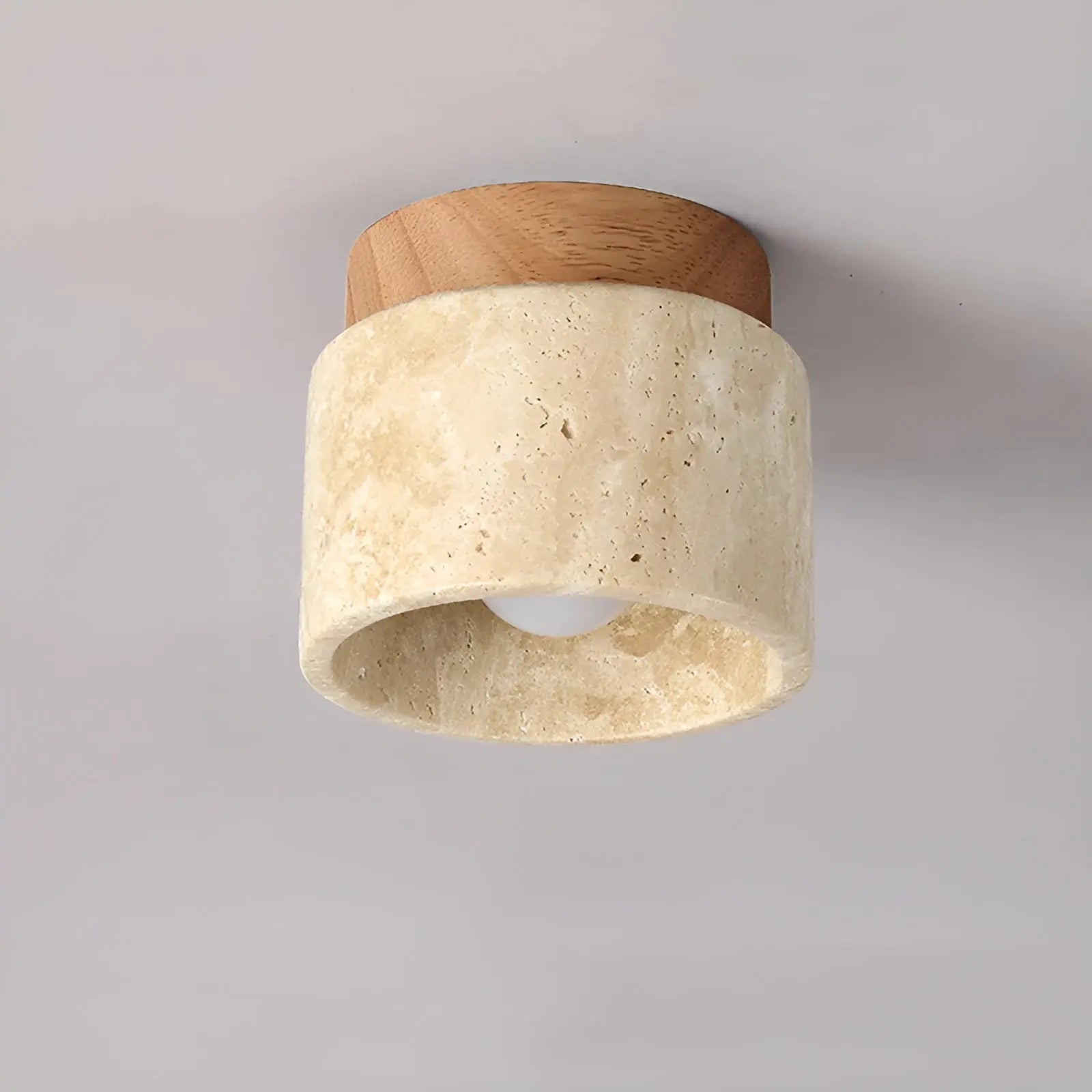 LumiZen Luxe - Japan-Inspired LED Mood Light with Travertine and Wood