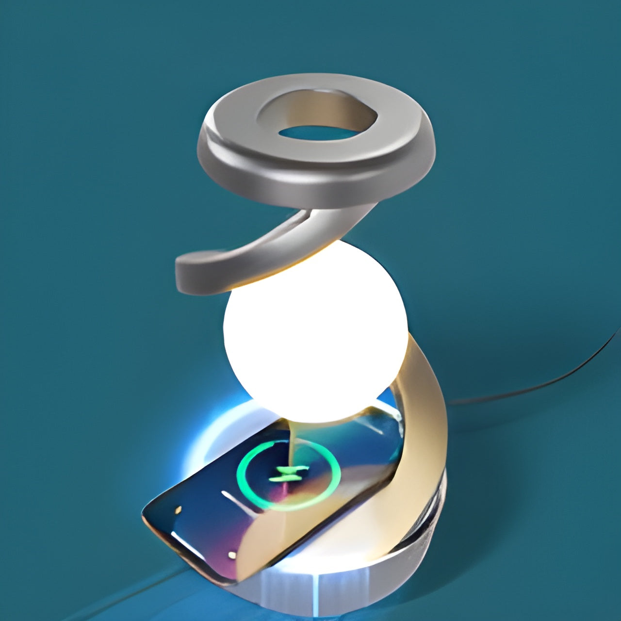 Futuristic FloatCharge Lighting Wonder with Wireless Charger