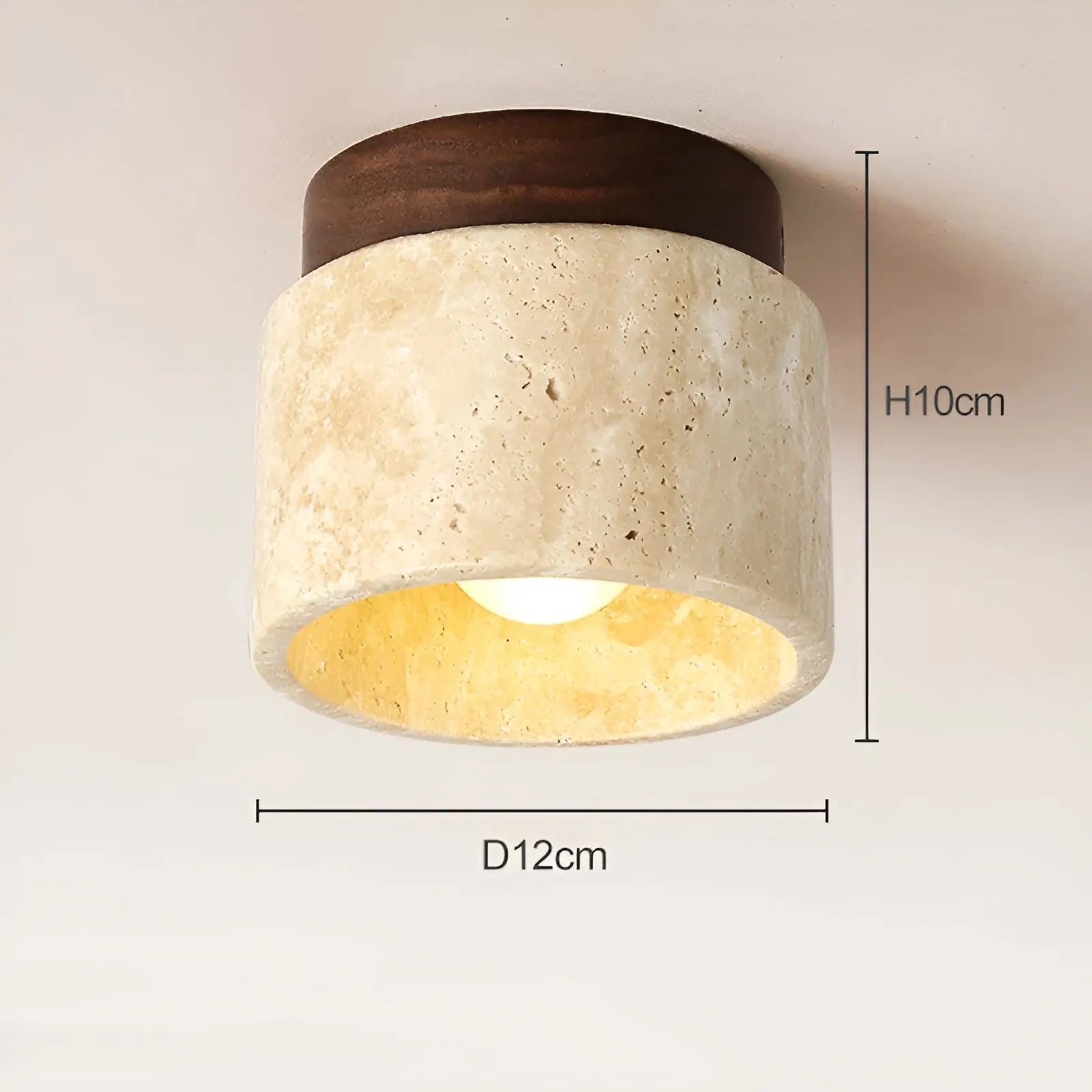 LumiZen Luxe - Japan-Inspired LED Mood Light with Travertine and Wood